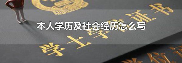 本人学历及社会经历怎么写
