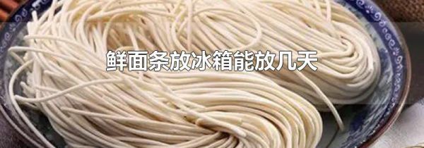 鲜面条放冰箱能放几天