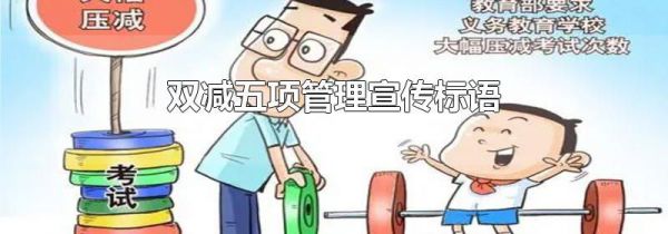 双减五项管理宣传标语