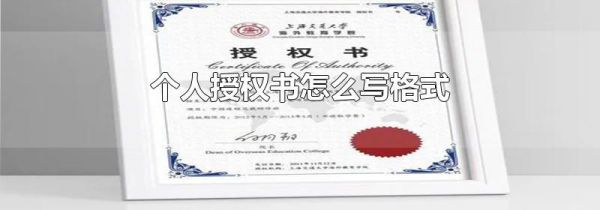 个人授权书怎么写格式