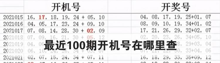 最近100期开机号在哪里查