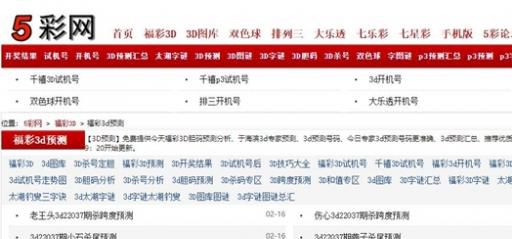 五彩网3d预测靠谱吗？