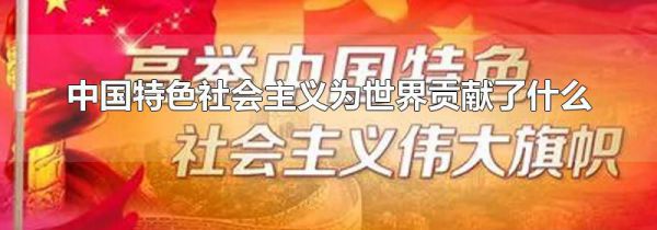 中国特色社会主义为世界贡献了什么