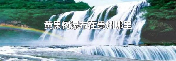 黄果树瀑布在贵州哪里