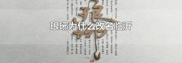 琅琊为什么改名临沂