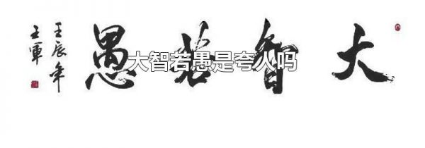 大智若愚是夸人吗
