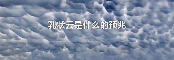 乳状云是什么的预兆