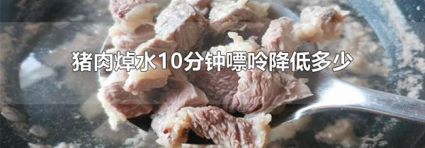猪肉焯水10分钟嘌呤降低多少
