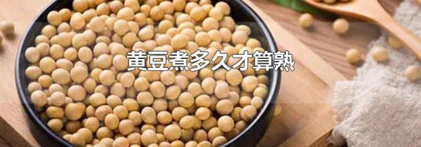 黄豆煮多久才算熟