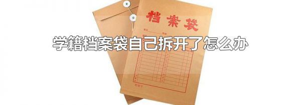 学籍档案袋自己拆开了怎么办