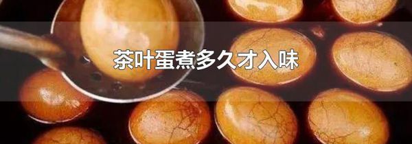 茶叶蛋煮多久才入味