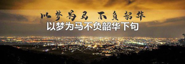 以梦为马不负韶华下句