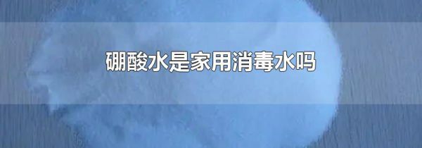 硼酸水是家用消毒水吗
