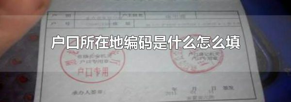 户口所在地编码是什么怎么填