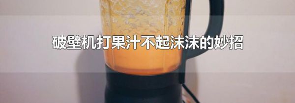 破壁机打果汁不起沫沫的妙招