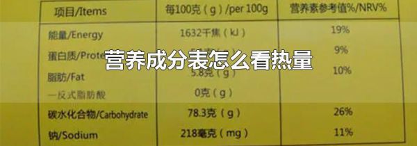 营养成分表怎么看热量