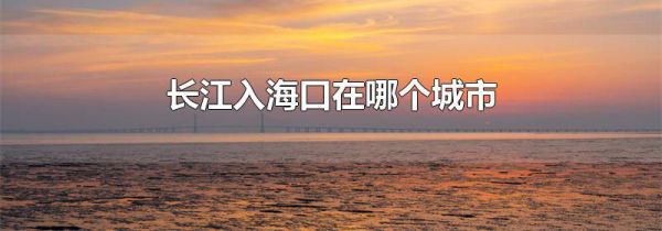 长江入海口在哪个城市