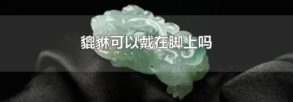 貔貅可以戴在脚上吗
