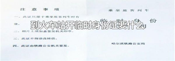到火车站开临时身份证要什么