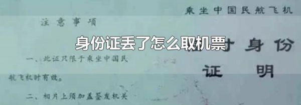 身份证丢了怎么取机票