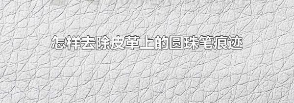 怎样去除皮革上的圆珠笔痕迹