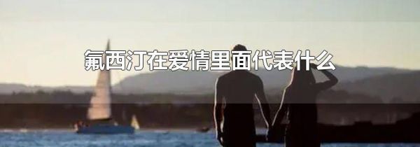 氟西汀在爱情里面代表什么