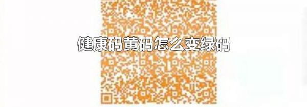 健康码黄码怎么变绿码
