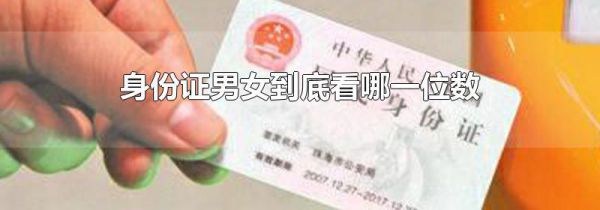 身份证男女到底看哪一位数