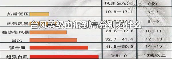 台风等级由低到高分别为什么