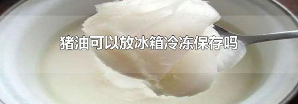 猪油可以放冰箱冷冻保存吗