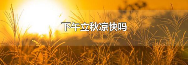 下午立秋凉快吗
