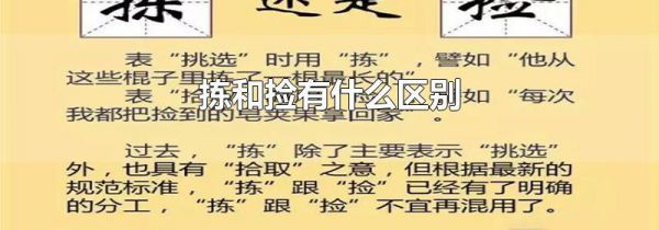 拣和捡有什么区别