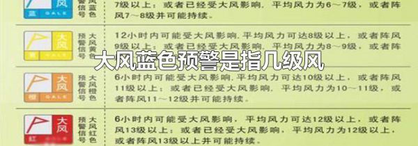 大风蓝色预警是指几级风