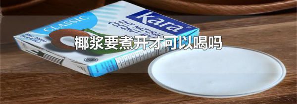 椰浆要煮开才可以喝吗