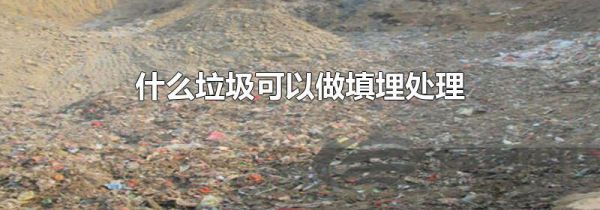 什么垃圾可以做填埋处理