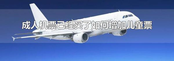 成人机票已经买了如何增加儿童票