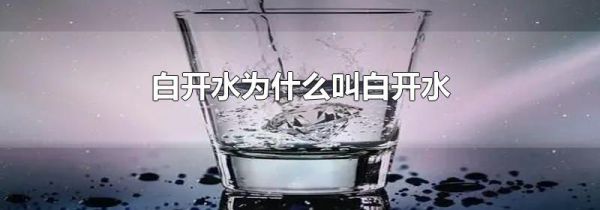 白开水为什么叫白开水
