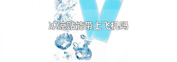 冰凉贴能带上飞机吗