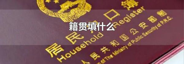 籍贯填什么