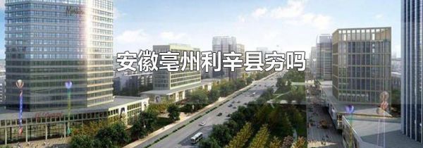 安徽亳州利辛县穷吗
