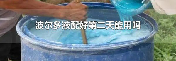 波尔多液配好第二天能用吗