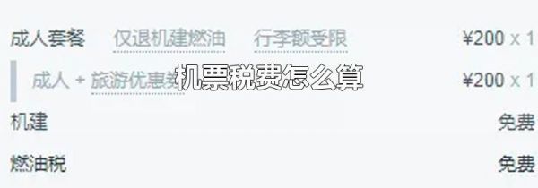 机票税费怎么算