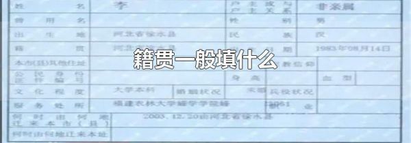 籍贯一般填什么