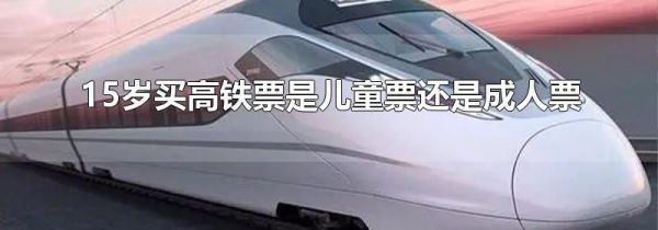 15岁买高铁票是儿童票还是成人票