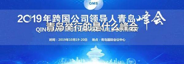 青岛举行的是什么峰会