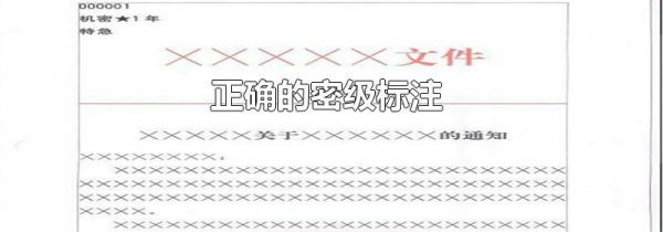 正确的密级标注