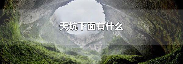 天坑下面有什么