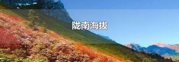 陇南海拔