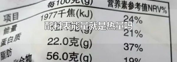 配料表能量就是热量吗