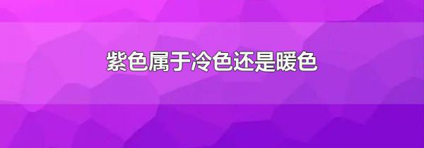 紫色属于冷色还是暖色